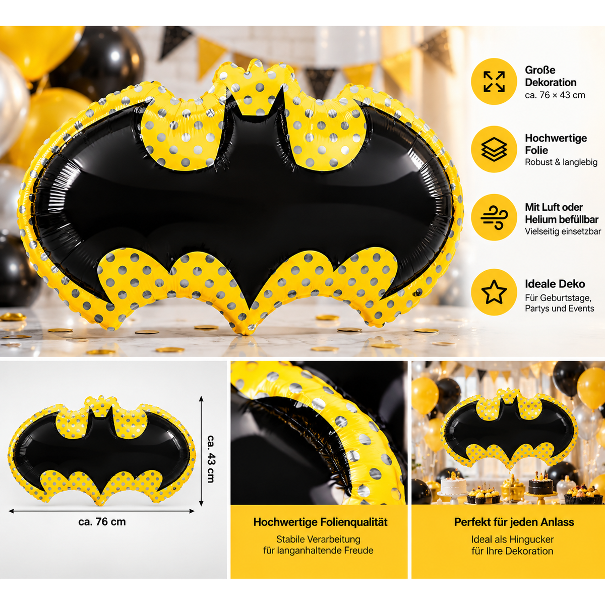 Batman SuperShape Folienballon für Partydekoration