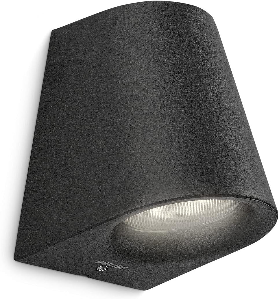 Philips Virga LED Außenwandleuchte Schwarz – Warmweiß, IP44, Aluminium
