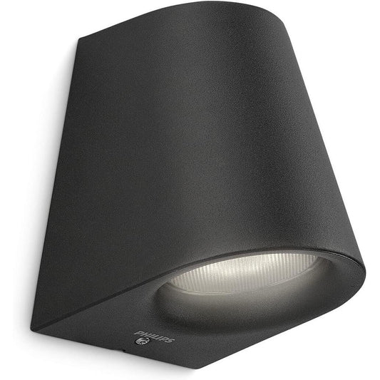 Philips Virga LED Außenwandleuchte Schwarz – Warmweiß, IP44, Aluminium
