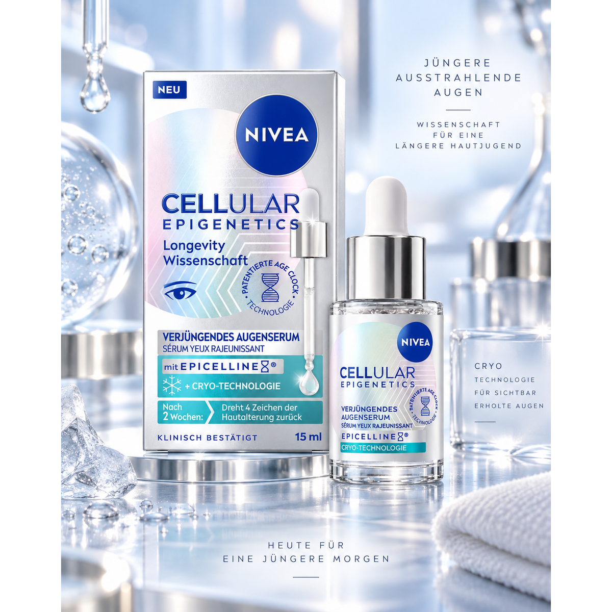 NIVEA CELLULAR Epigenetics Instant Cryo Augenserum 15ml