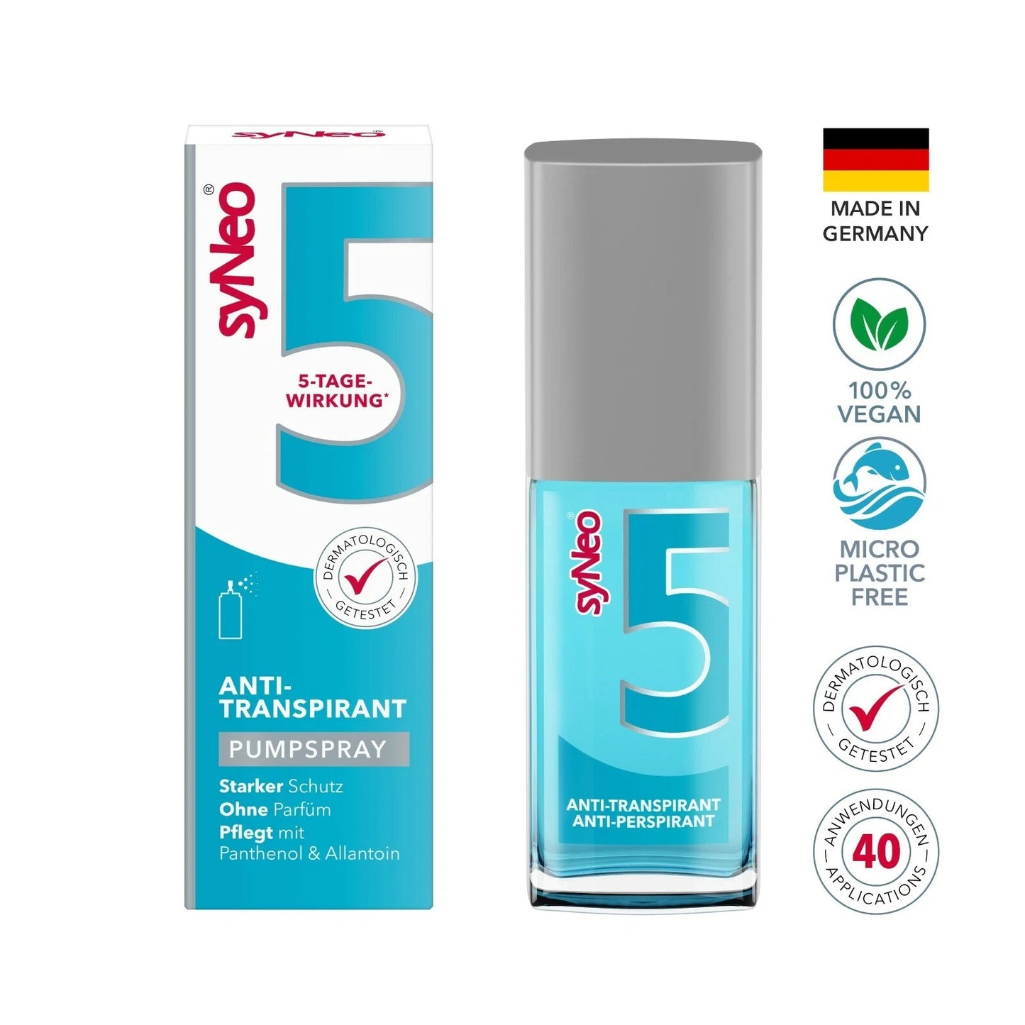 syNeo 5 Antitranspirant Pumpspray für Damen und Herren starkem Schwitzen (30ml)