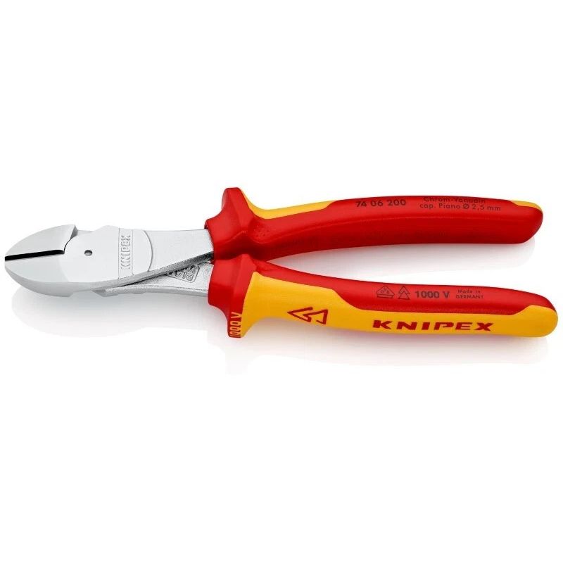 KNIPEX 74 06 200 SB Kraft-Seitenschneider isoliert mit Mehrkomponenten-Hüllen, V