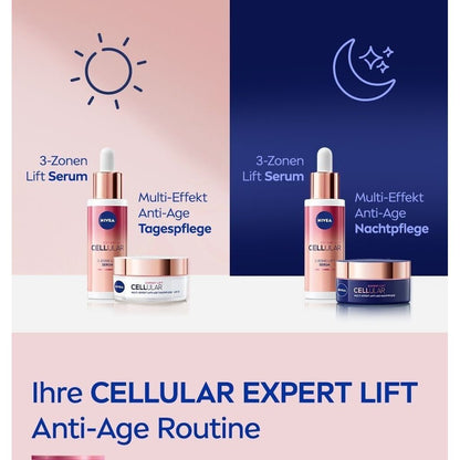 NIVEA Cellular Expert Lift 3-Zonen Lift Serum mit Bakuchiol – 30 ml Anti-Falte