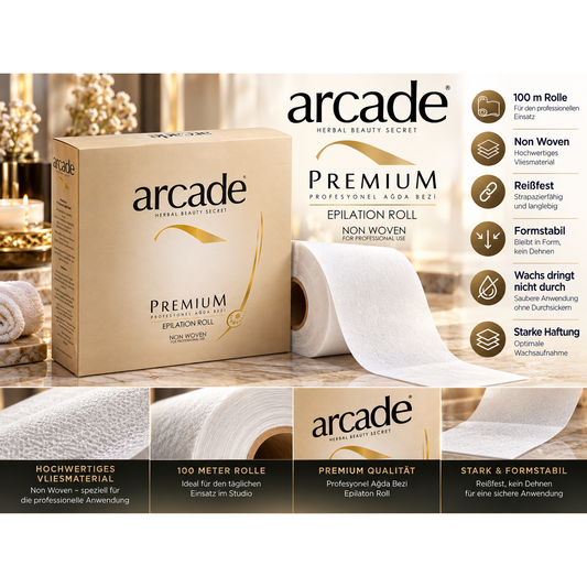 Arcade Roll Epilation, 100 Meter, Wachs Haarentfernung Tuch, Epilationsvlies – Produktbild
