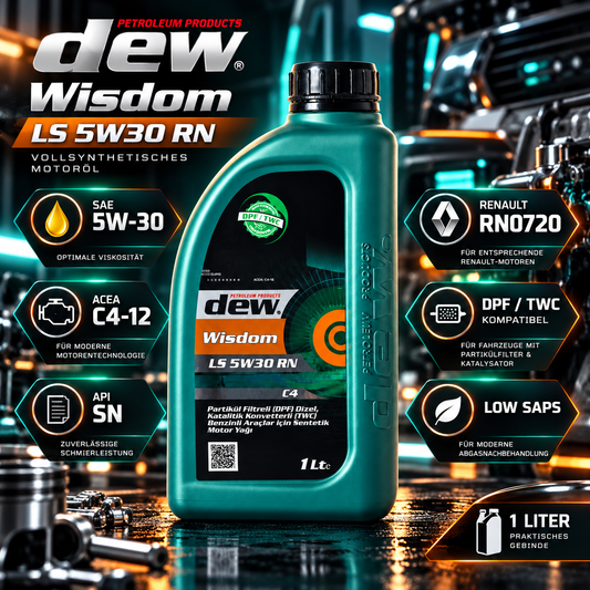 dew Wisdom LS 5W30 RN – 1 Liter Hochleistungs-Motoröl – Produktbild 1