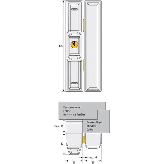 ABUS Fenster-Zusatzsicherung  FTS 88 Fensterschloss Fenstersicherung weiß