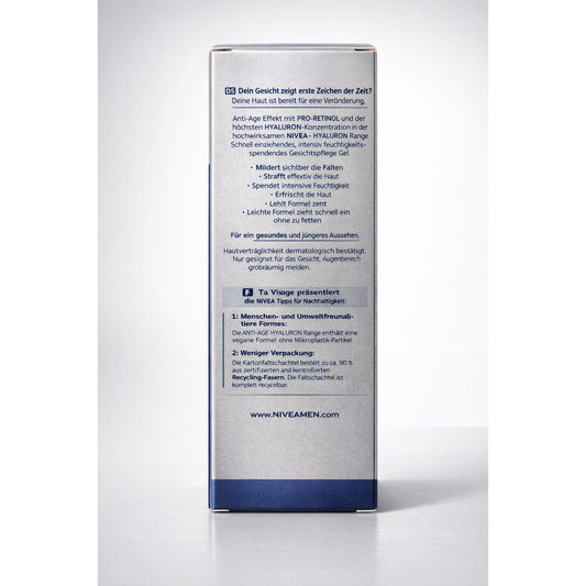 NIVEA MEN Anti-Age Hyaluron Hydro Gesichtsgel Pro-Retinol 24h Hautpflege 50ml