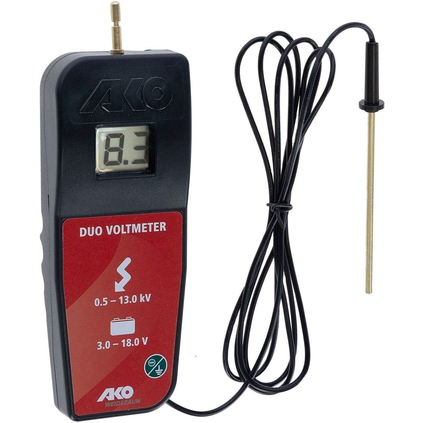 Kerbl AKO Digital-DUO-Voltmeter Zaunprüfer Batterietester Weidezaun 442328