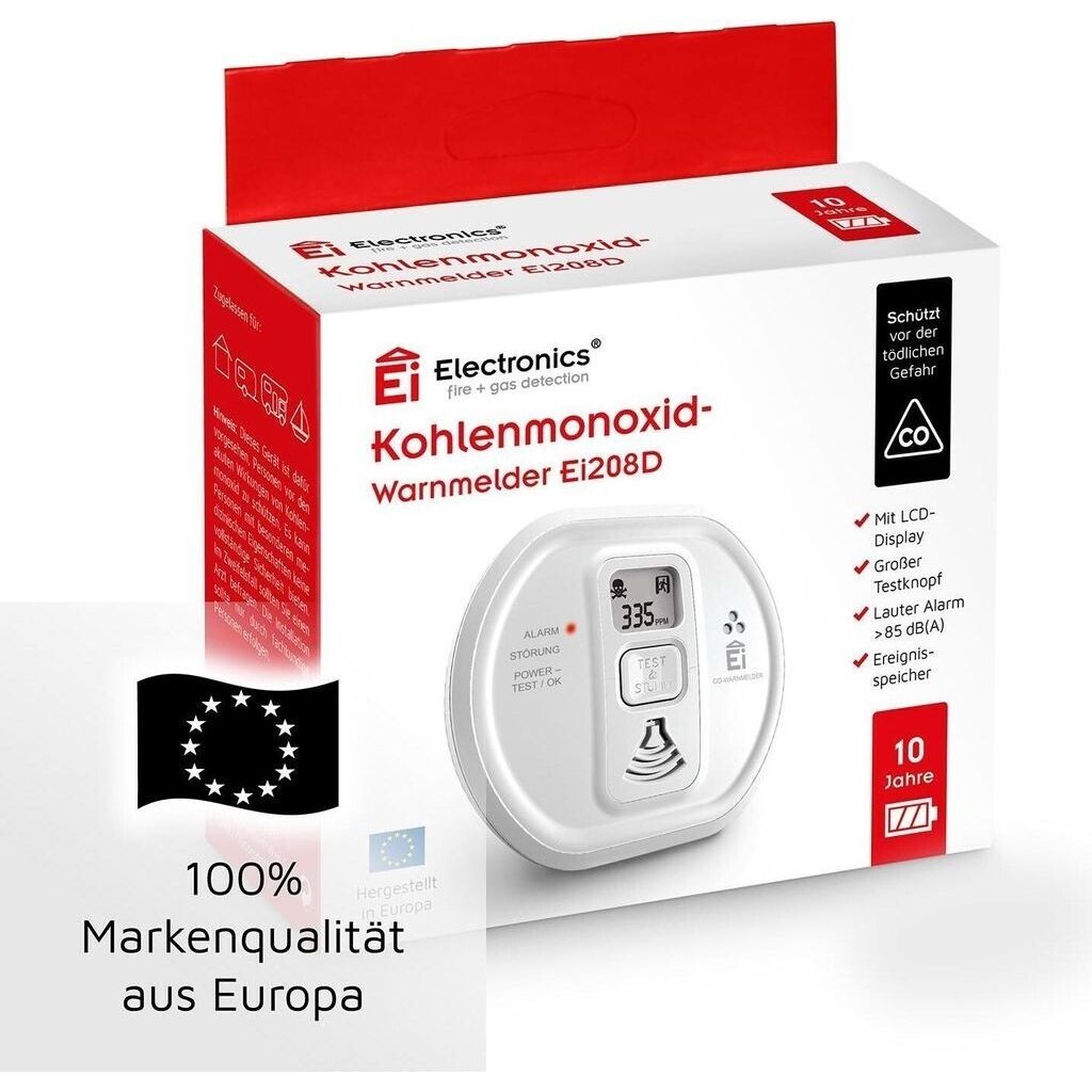 Ei Electroniks Kohlenmonoxid Warnmelder Ei208D,LCD-Display