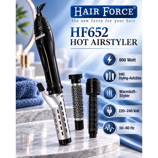 Hair Force HF652 Hot Airstyler 800 Watt | Warmluftstyler mit Styling-Aufsätzen – Produktbild