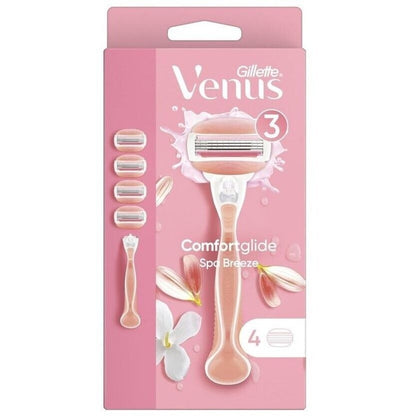 Gillette Venus Comfortglide Spa Breeze Rasierer + 4 Klingen Damen