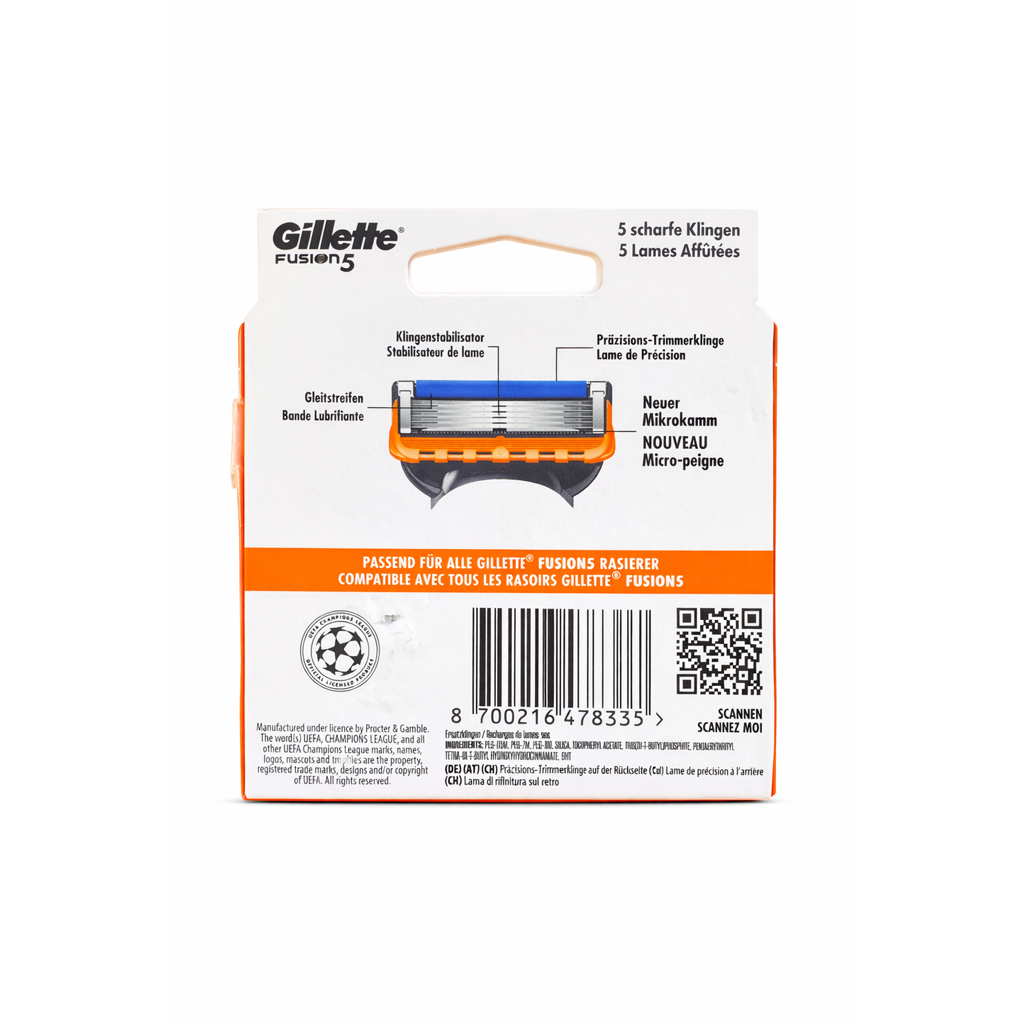 Gillette Fusion5 Rasierklingen – 8er Pack – Neu & OVP