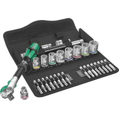 Wera Zyklop Knarren-Sets – 1/4", 3/8", 1/2" Antrieb, metrisch, 27–29-teilig