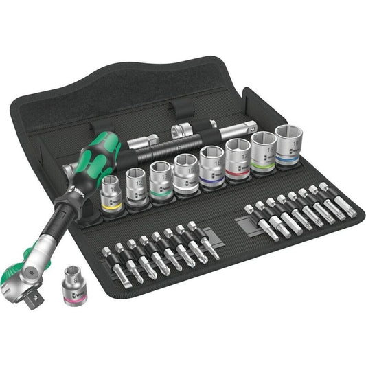 Wera Zyklop Knarren-Sets – 1/4", 3/8", 1/2" Antrieb, metrisch, 27–29-teilig