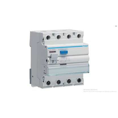 Hager Fehlerstrom-Schutzschalter RCCB 4P 25A 30mA Typ A (CDA425C)