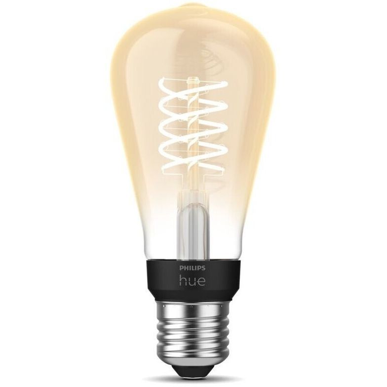 Philips Hue White LED Leuchtmittel E27 ST64 Transparent 7,2W 550lm