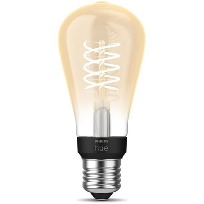 Philips Hue White LED Leuchtmittel E27 ST64 Transparent 7,2W 550lm