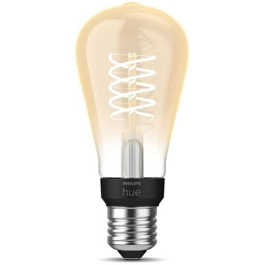 Philips Hue White LED Leuchtmittel E27 ST64 Transparent 7,2W 550lm