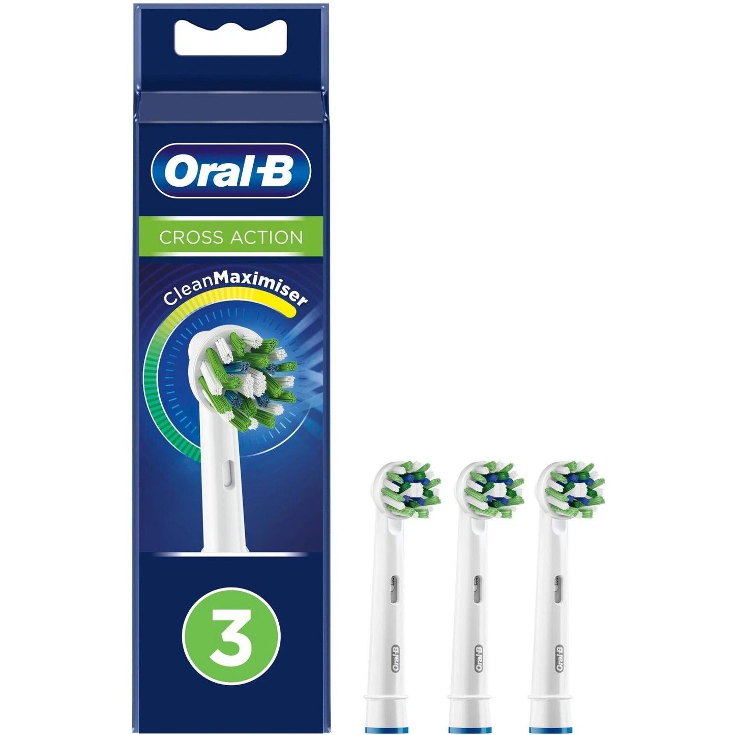Oral-B Ersatzbrüsten elekt. Zahnbrüste Cross Action Aufsteckbürsten 3 Stück NEU