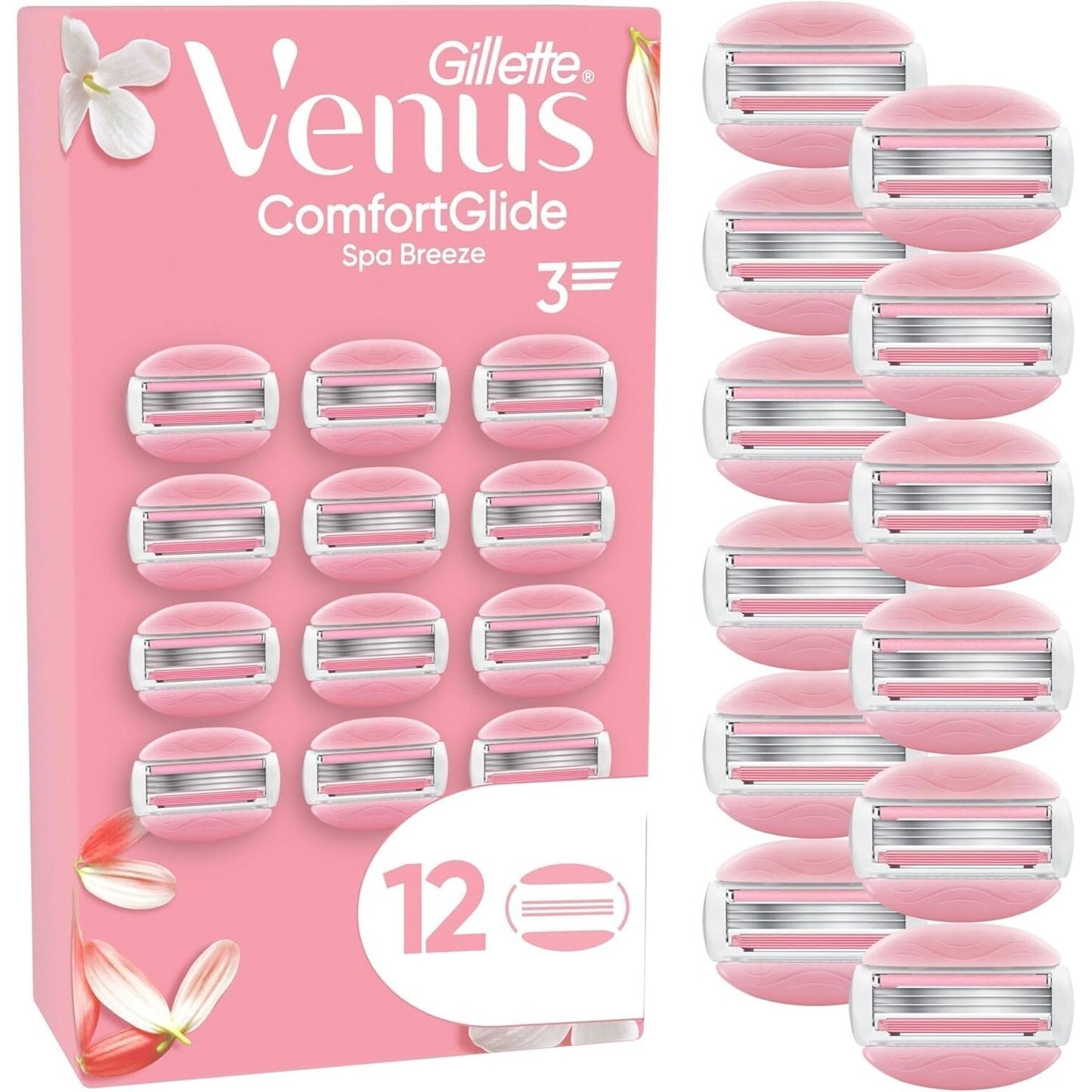 Gillette Damenrasierklingen Venus ComfortGlide Spa Breeze , 12 Ersatzklingen