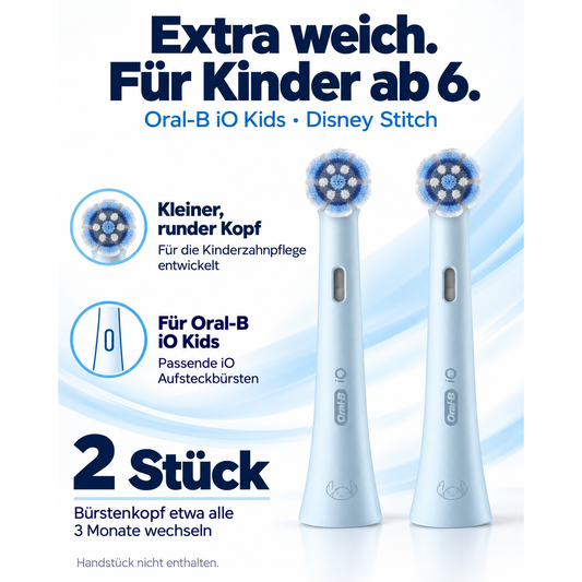 Oral-B iO Kids 6+ Disney Stitch Aufsteckbürsten Zahnbürstenaufsätze 2er Pack