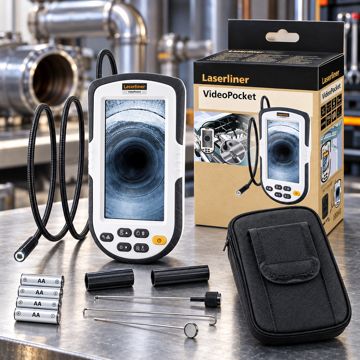 Laserliner VideoPocket Inspektionskamera – 1 m flexible Sonde, 4,3" Display