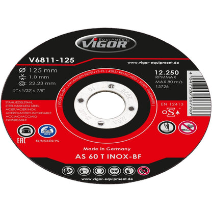 VIGOR Trennscheiben Satz · 115 mm · V6811-125 · Anzahl Werkzeuge: 10