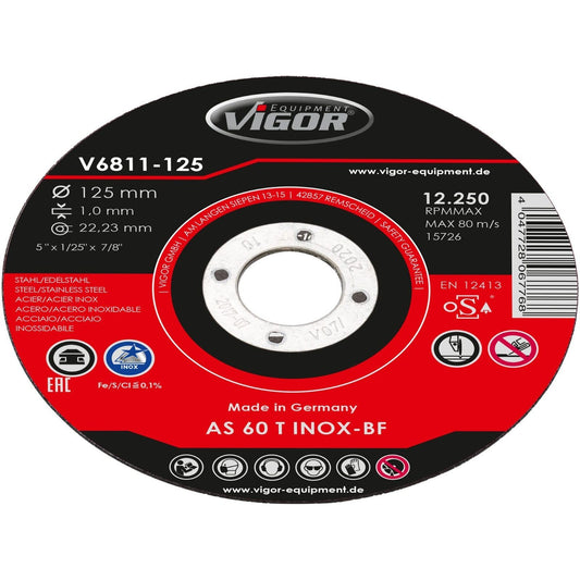 VIGOR Trennscheiben Satz · 115 mm · V6811-125 · Anzahl Werkzeuge: 10