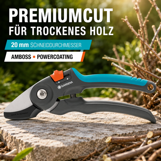 Gardena Gartenschere Blumenschere Pflanzenschere PremiumCut für trockenes Holz