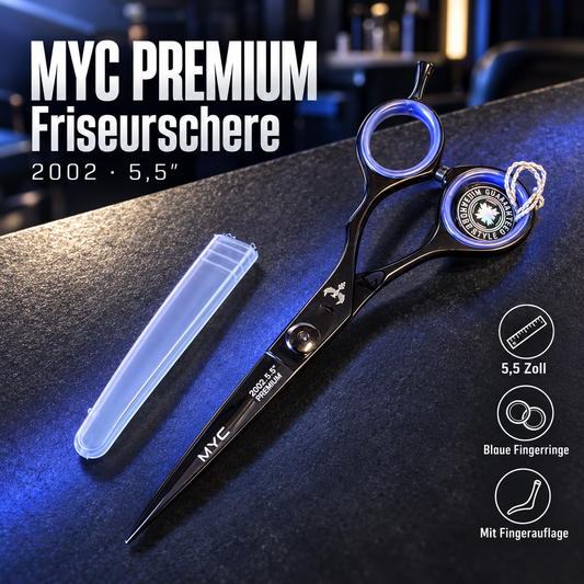MYC Premium 2002-5,5 Friseurschere Profi, Japanischer Edelstahl, Ergonomisch
