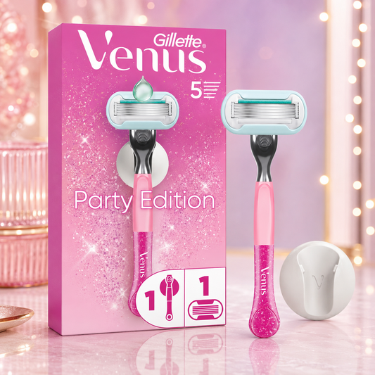 Gillette Venus Glitter Party Edition, 1 Stück + Griff + Haken