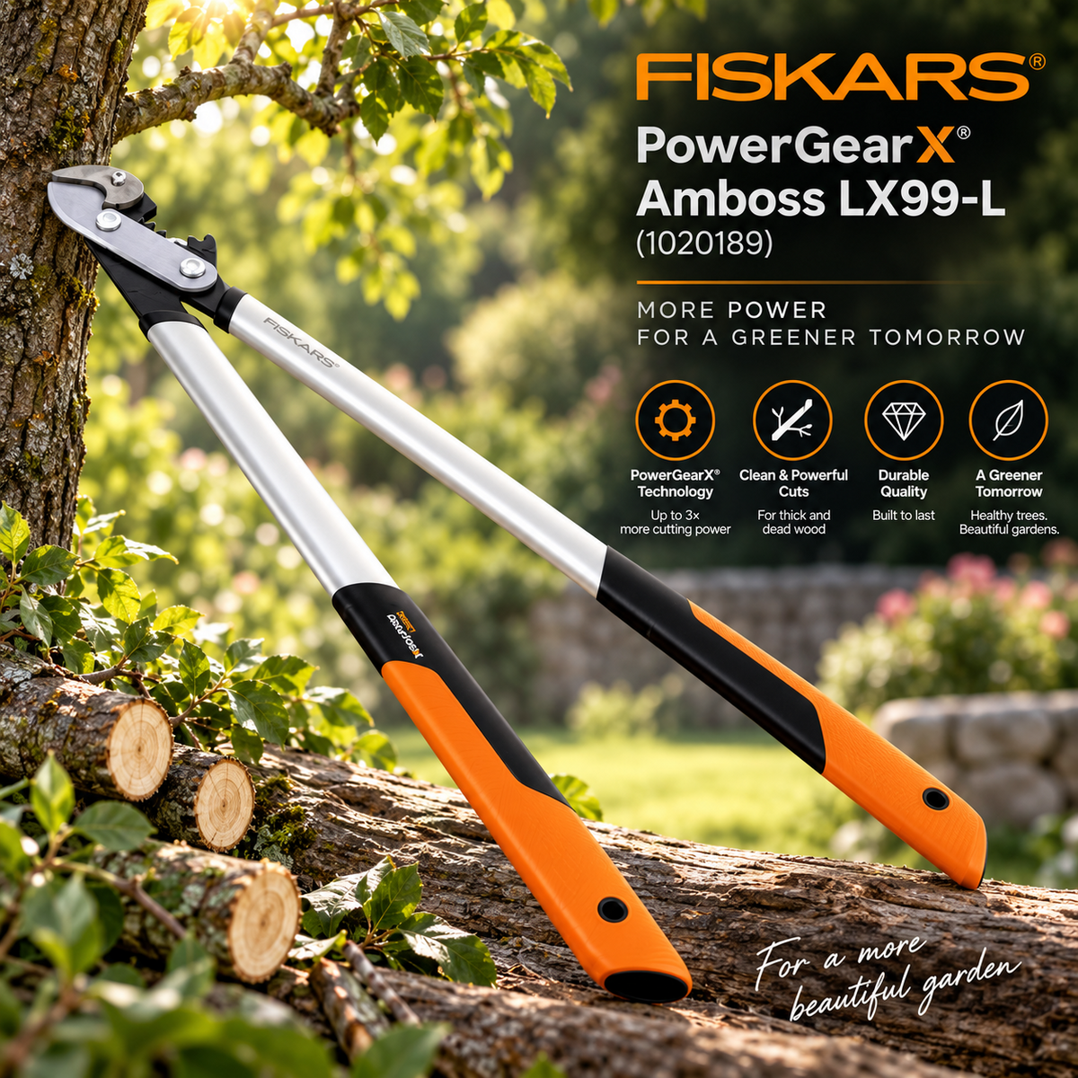 Fiskars PowerGearX Amboss LX99-L Astschere (1020189)
