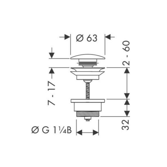 hansgrohe Ablaufgarnitur Push Open 50100000 chrom, 11/4", Kunststoff,