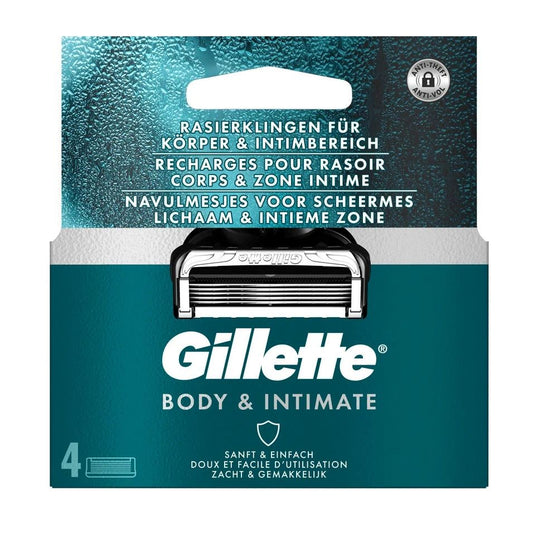 Gillette Body & Intimate Rasiererklingen 4 Ersatzklingen  OVP Neu Intimbereich