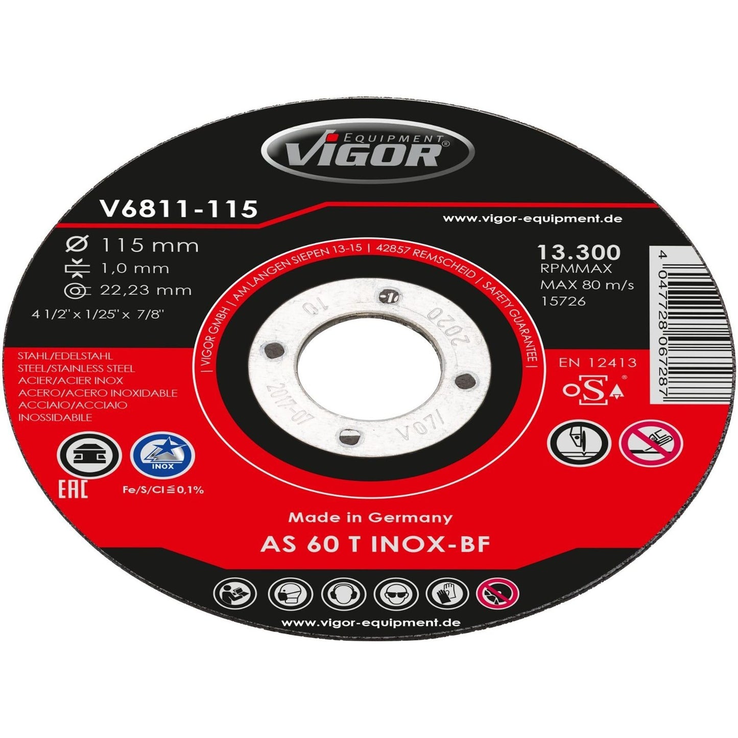 VIGOR Trennscheiben Satz · 115 mm · V6811-115 · Anzahl Werkzeuge: 10