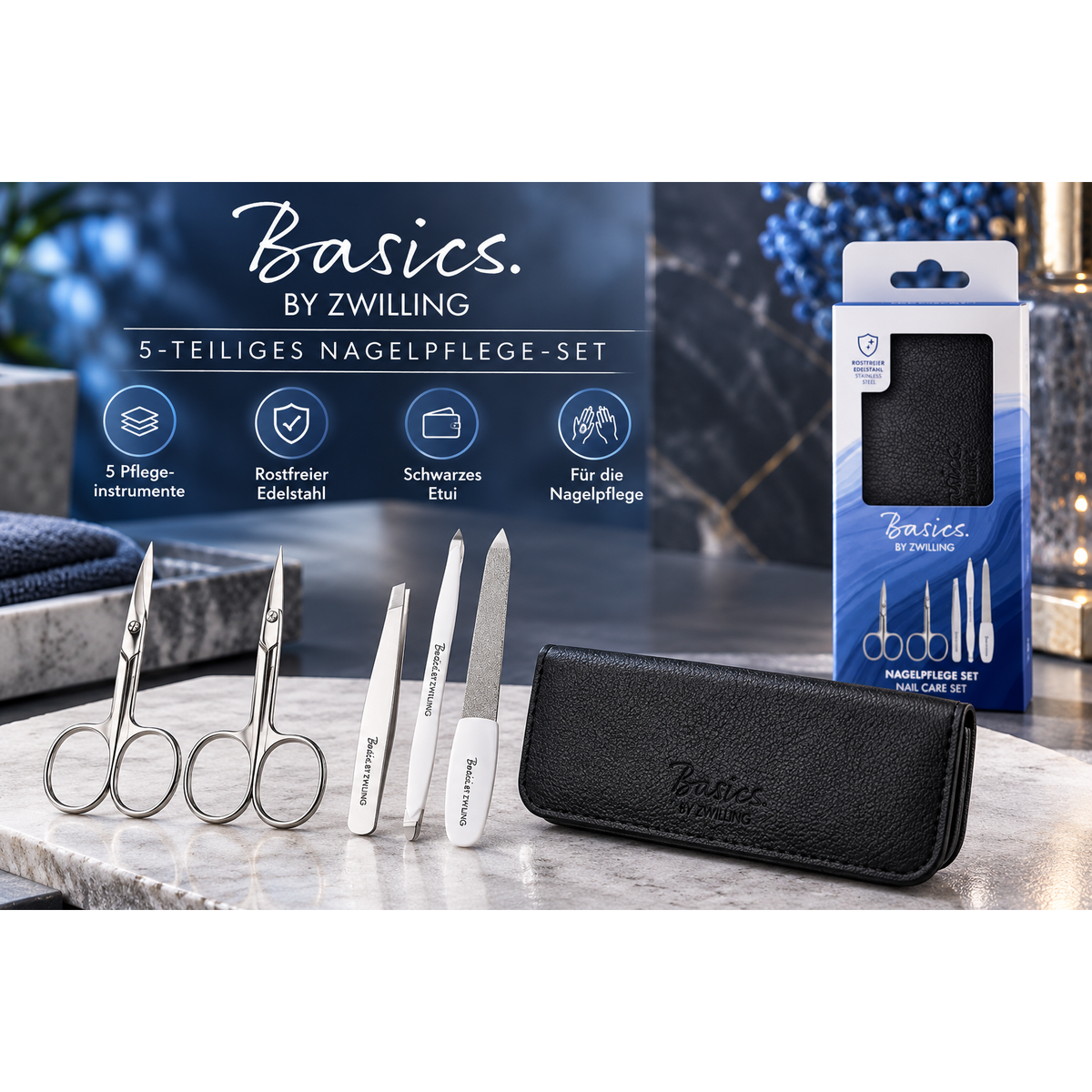 Zwilling Basics Nagelpflege-Set 5-teilig mit Etui