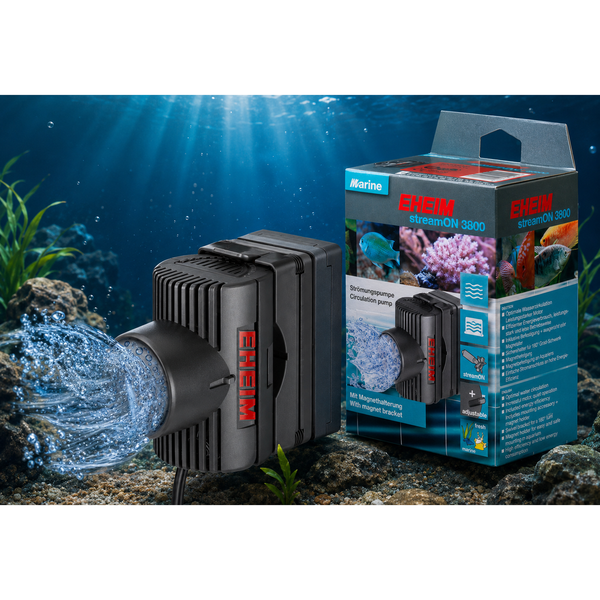Streamon + 3500 Pumpe für Aquarien,Süßwasser,Meerwasser.