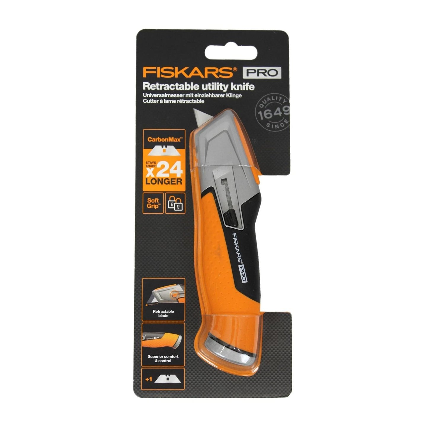 Fiskars Universalmesser Cuttermesser mit einziehbarer Klinge