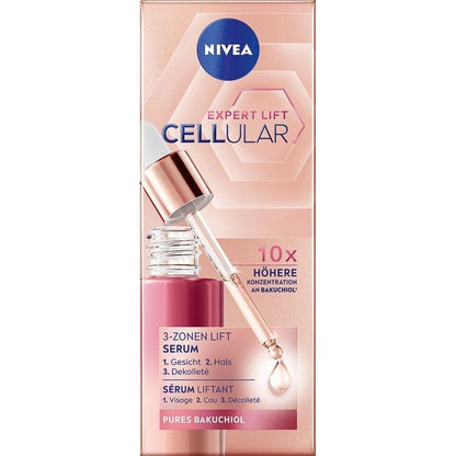 NIVEA Cellular Expert Lift 3-Zonen Lift Serum mit Bakuchiol – 30 ml Anti-Falte