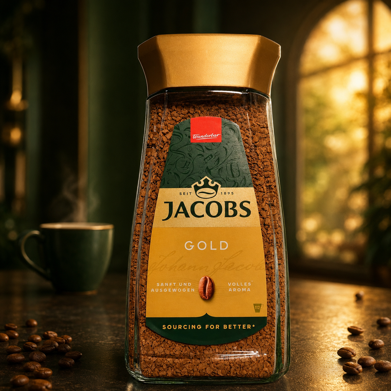 JACOBS Gold Instantkaffee 200 g Glas löslicher Kaffee
