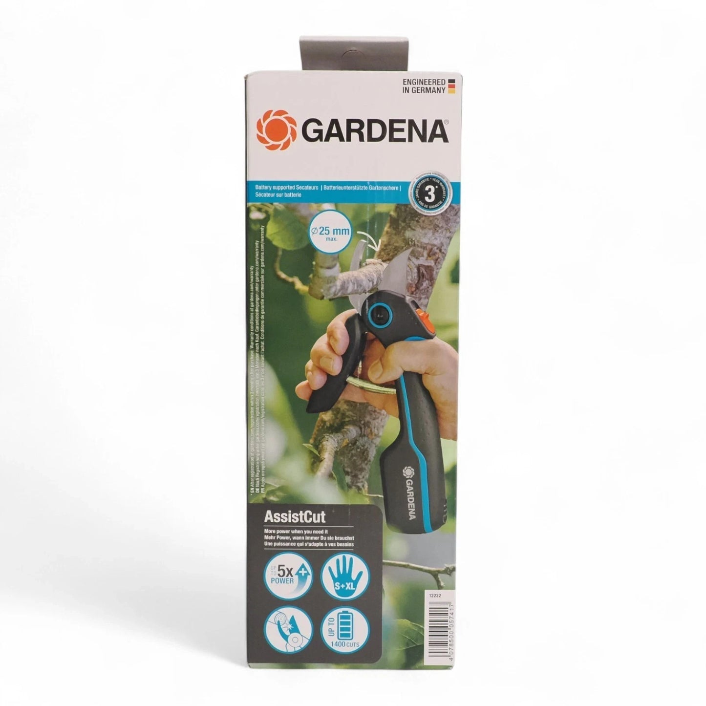 GARDENA Akku Gartenschere AssistCut El-Astschere Durchmesser von 25 mm 12222-20