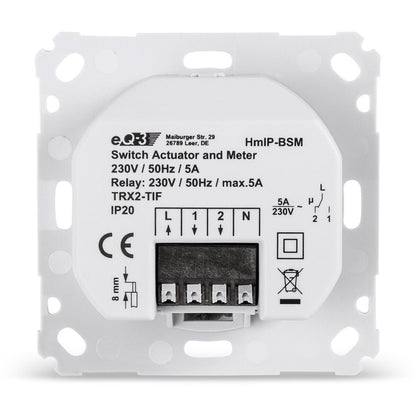 Homematic IP Smart Home Schalt-Mess-Aktor für Markenschalter HmIP-BSM (142720A0)