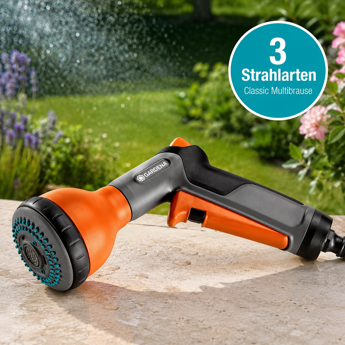 Gardena Classic Multibrause mit 3 Strahlarten  Schlauchzubehör