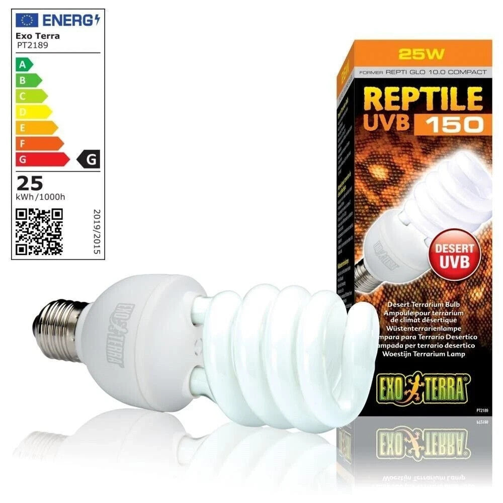 Exo Terra Reptile UVB150 Terrarienlampe Repti Glo 10.0 für Wüstenreptilien 25W