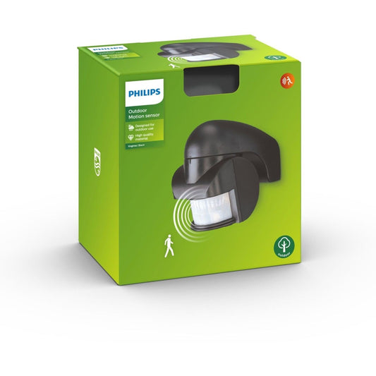 Philips Virginia Outdoor PIR Bewegungsmelder Schwarz – IP44 Außen-Bewegungssenso
