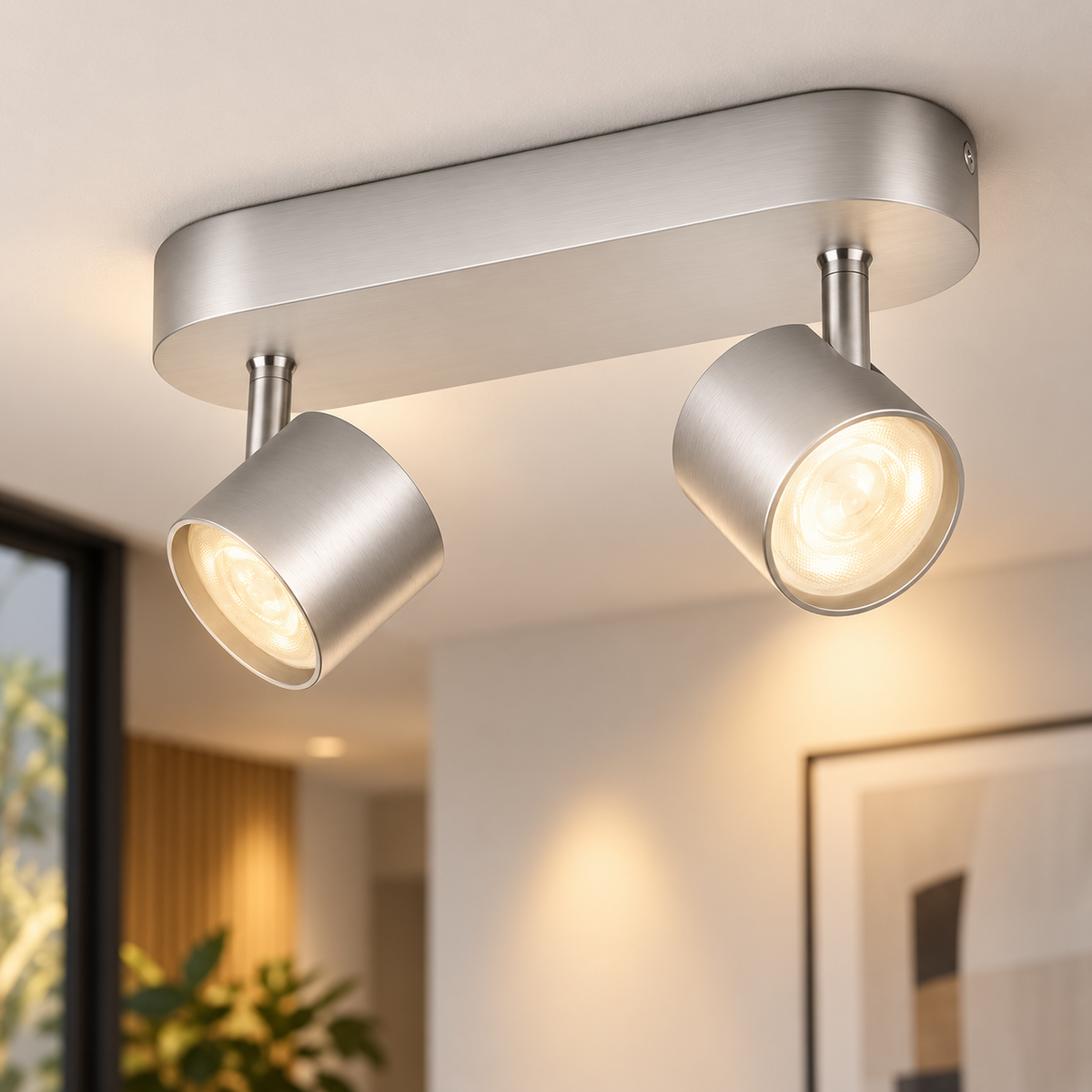 Philips Star Dimmbarer LED Doppelspot, 9W, 1000lm, 2700K, IP20, aluminium