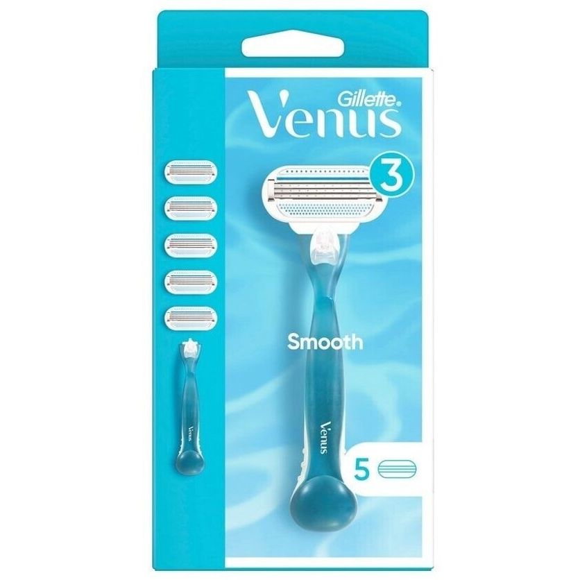 Gillette Venus Damenrasierer + 5 Ersatzklingen Rasierer Set Frauen