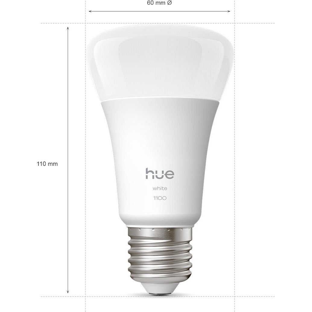 Philips Hue E27 LED Lampe 9,5W wie 75W warmweißes Licht dimmbar