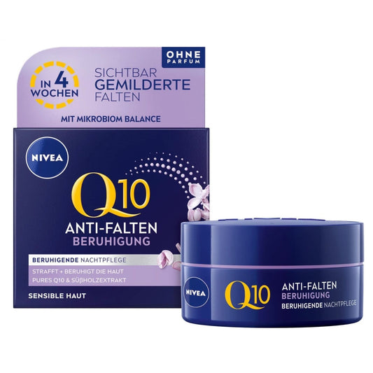NIVEA Q10 Power Anti-Falten + Beruhigung Nachtpflege Creme Sensible Haut 50ml