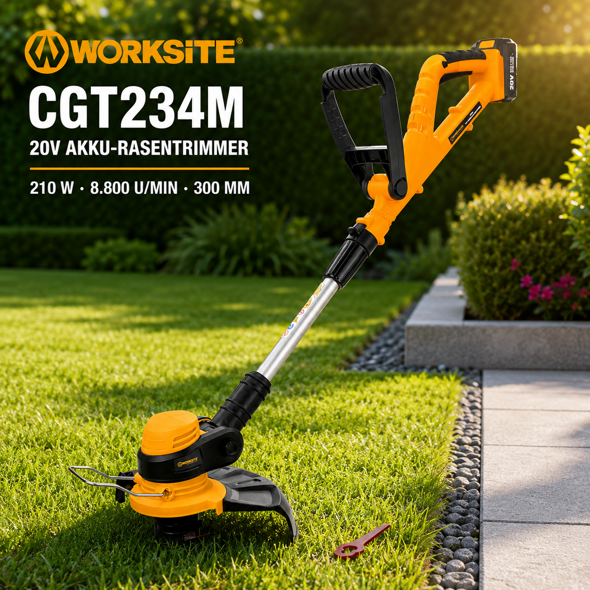 WORKSITE CGT234M 20V Akku-Rasentrimmer – 210 W